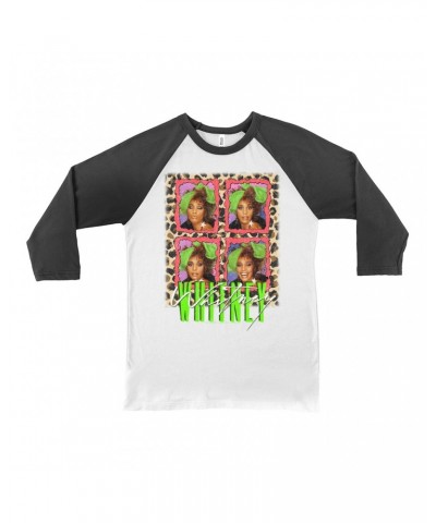 Whitney Houston 3/4 Sleeve Baseball Tee | Leopard Pop Art Shirt $8.39 Shirts