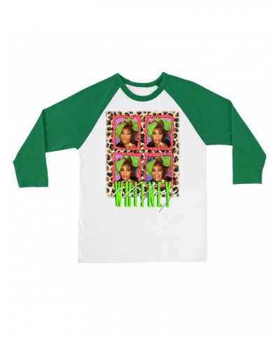 Whitney Houston 3/4 Sleeve Baseball Tee | Leopard Pop Art Shirt $8.39 Shirts