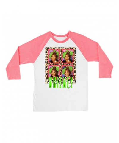 Whitney Houston 3/4 Sleeve Baseball Tee | Leopard Pop Art Shirt $8.39 Shirts