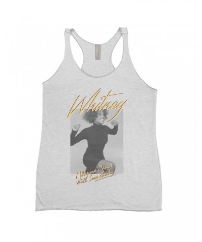 Whitney Houston Ladies' Tank Top | I Wanna Dance With Somebody Ivory Design Shirt $5.32 Shirts