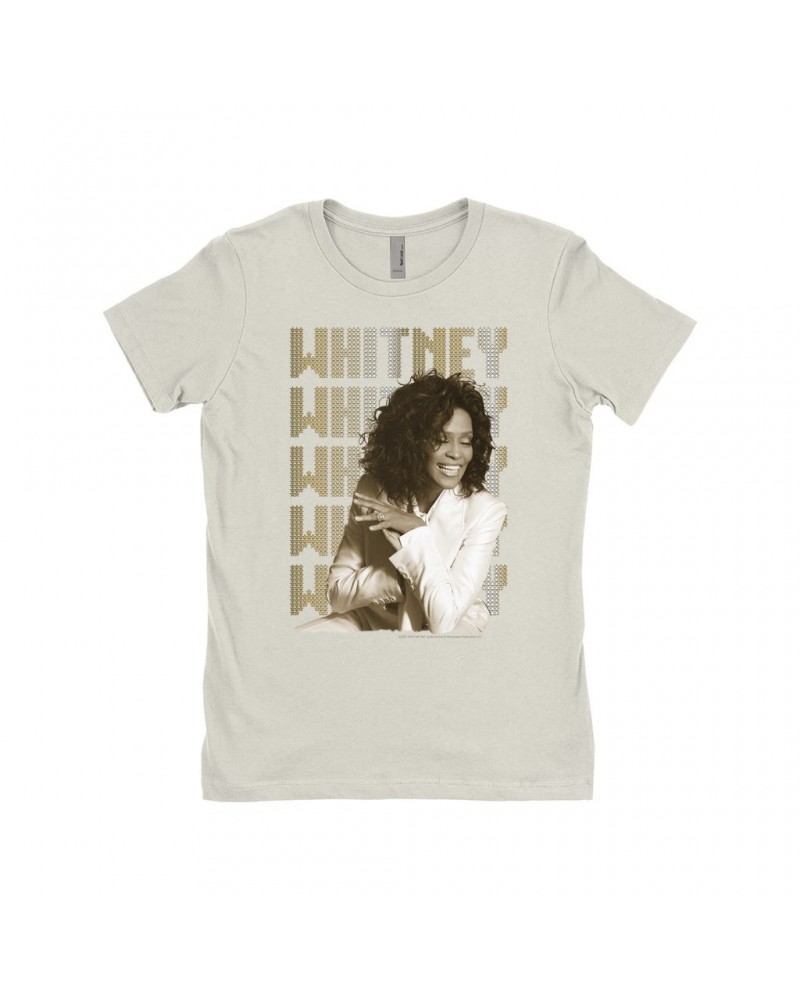 Whitney Houston Ladies' Boyfriend T-Shirt | Whitney Whitney Whitney Star Design Shirt $9.22 Shirts