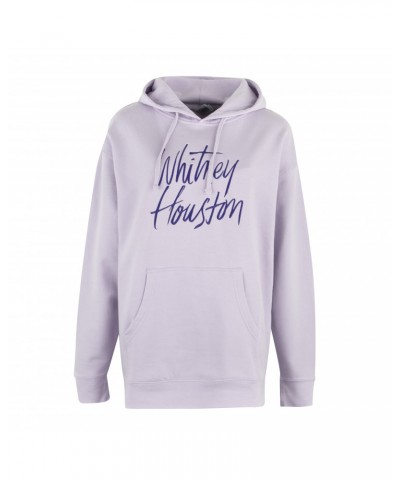 Whitney Houston Lavender Embroidered Script Hooded Pullover $5.99 Sweatshirts