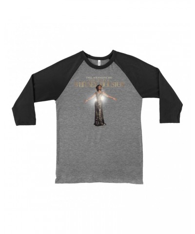 Whitney Houston 3/4 Sleeve Baseball Tee | I Will Always Love You Single Album Cover Shirt $9.67 Shirts
