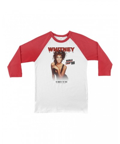 Whitney Houston 3/4 Sleeve Baseball Tee | 1988 World Tour Poster Image Shirt $7.19 Shirts