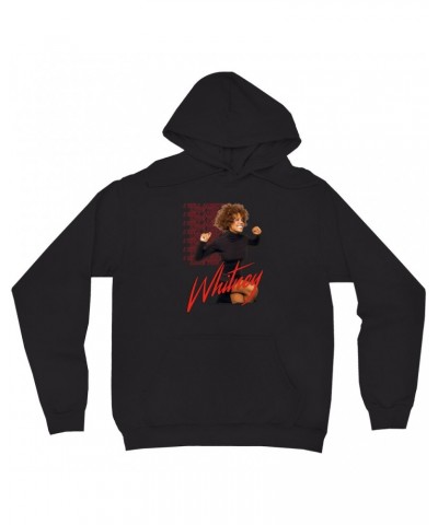 Whitney Houston Hoodie | I Will Always Love You Red Repeating Image Hoodie $7.58 Sweatshirts