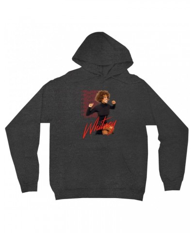 Whitney Houston Hoodie | I Will Always Love You Red Repeating Image Hoodie $7.58 Sweatshirts