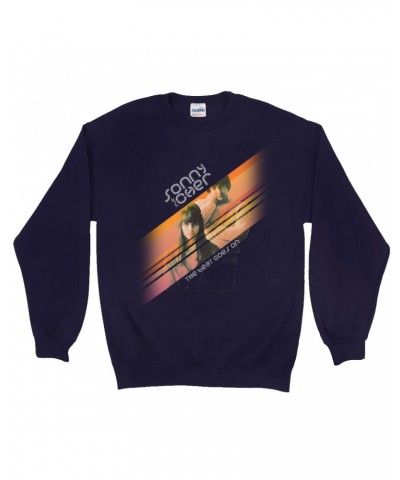 Sonny & Cher Sweatshirt | The Beat Goes On Orange Stripes Sweatshirt $7.76 Sweatshirts