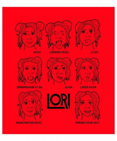 Lori 2021 Tour Dates T-Shirt in Red w/ Back Print $7.55 Shirts