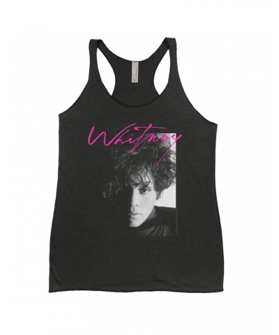 Whitney Houston Ladies' Tank Top | Dramatic Lighting Photo And Pink Signature Image Shirt $8.05 Shirts