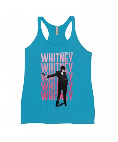 Whitney Houston Bold Colored Racerback Tank | Voice Music Truth Cover Art Ombre Pink Image Shirt $5.77 Shirts