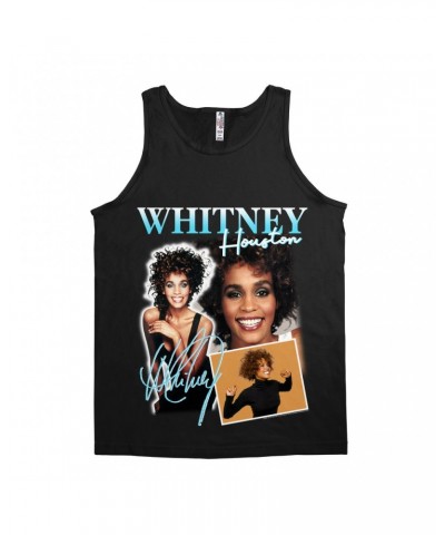Whitney Houston Unisex Tank Top | 1987 Turquoise Photo Collage Design Shirt $3.90 Shirts