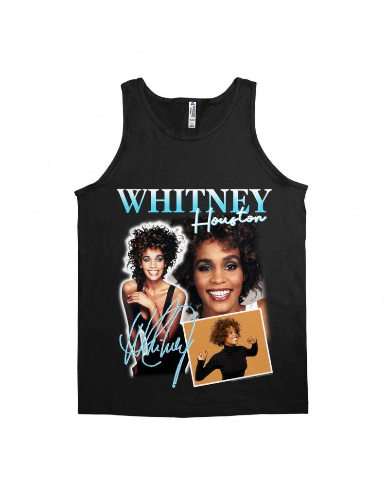 Whitney Houston Unisex Tank Top | 1987 Turquoise Photo Collage Design Shirt $3.90 Shirts