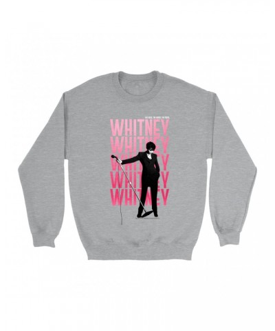 Whitney Houston Sweatshirt | Voice Music Truth Cover Art Ombre Pink Image Sweatshirt $7.64 Sweatshirts