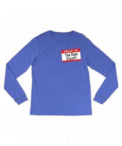 Music Life Heather Long Sleeve Shirt | Hello I'm The Bass Player Shirt $9.35 Shirts
