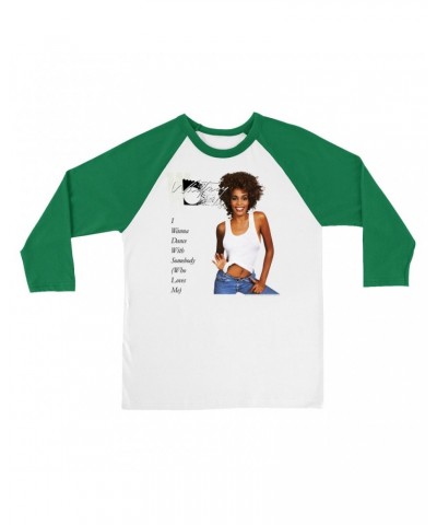 Whitney Houston 3/4 Sleeve Baseball Tee | I Wanna Dance With Somebody Album Cover Shirt $7.81 Shirts