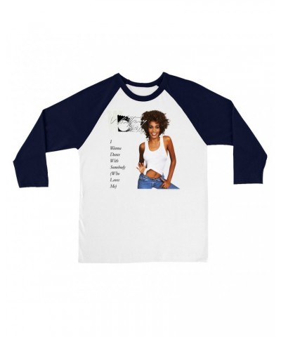 Whitney Houston 3/4 Sleeve Baseball Tee | I Wanna Dance With Somebody Album Cover Shirt $7.81 Shirts