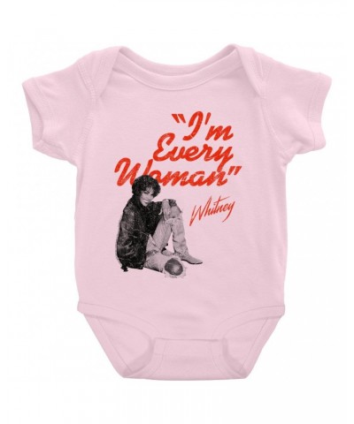 Whitney Houston Baby Short Sleeve Bodysuit | I'm Every Woman Distressed Bodysuit $19.28 Kids
