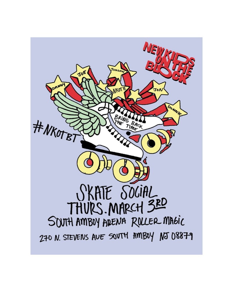 New Kids On The Block NKOTB Skate Social Event Poster $6.83 Decor