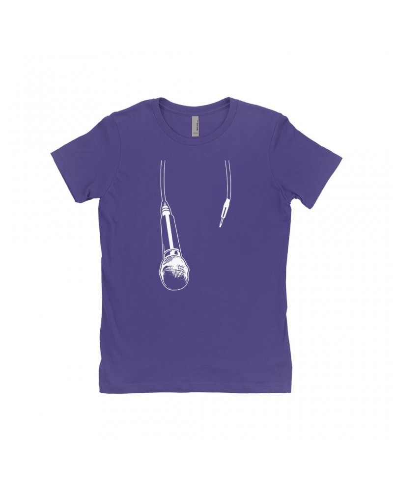 Music Life Ladies' Boyfriend T-Shirt | Let The Mic Hang Shirt $8.15 Shirts